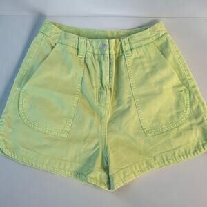 FRNCH Paris Anthro Green Cotton High Rise Parisian Shorts Medium